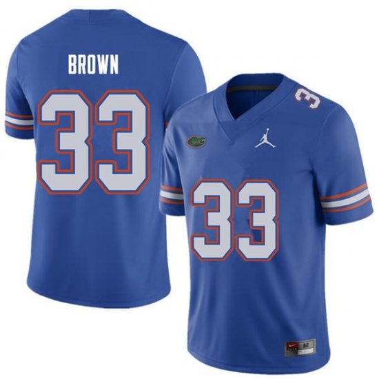 Men's Florida Gators #33 Mack Brown NCAA Jordan Brand Royal Authentic Stitched College Football Jersey JYG4062XV